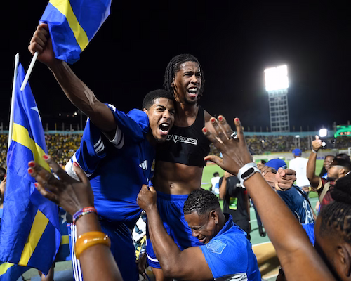 Jugadores de Curazao celebran la histórica clasificación al Mundial de 2026