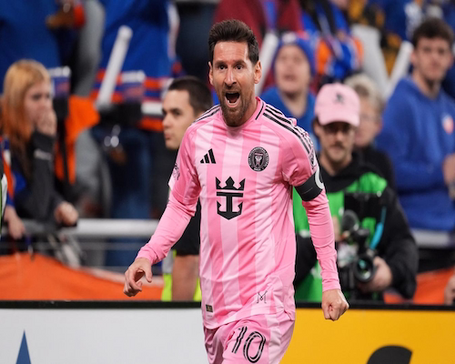 Lionel Messi celebrando su gol ante Cincinnati.