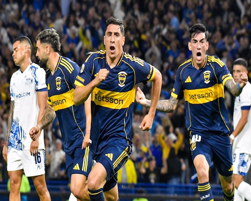 Merentiel celebra su gol ante Talleres.