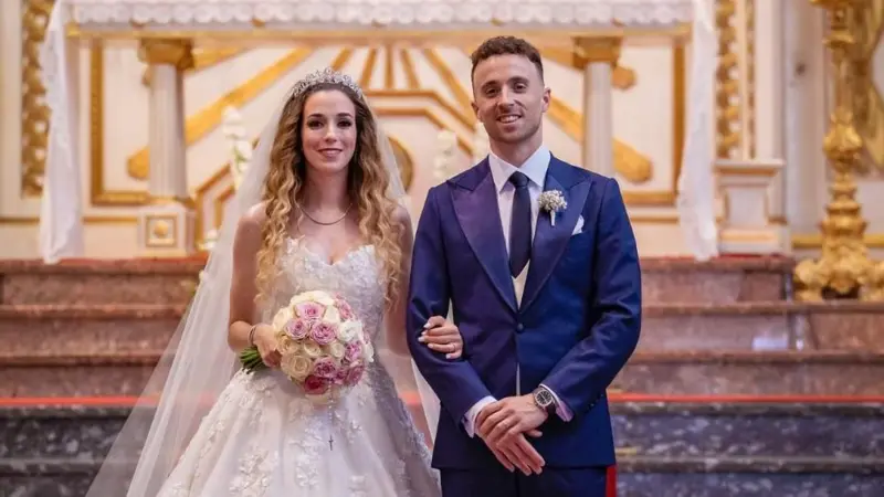Diogo y Rute Cardoso en su casamiento