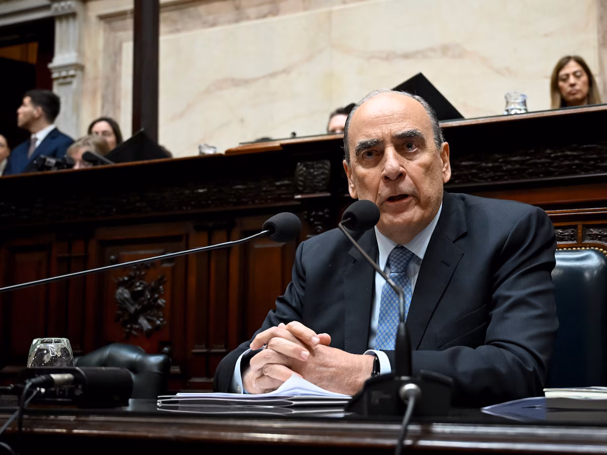 El jefe de Gabinete, Guillermo Francos, durante su exposición en la Cámara de Diputados