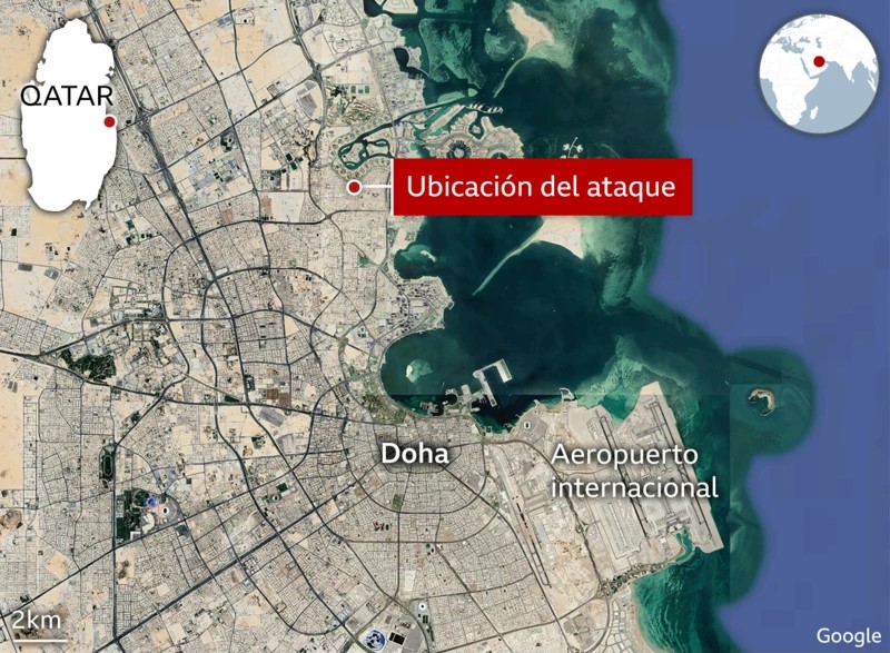 Mapa que muestra la ubicación del ataque