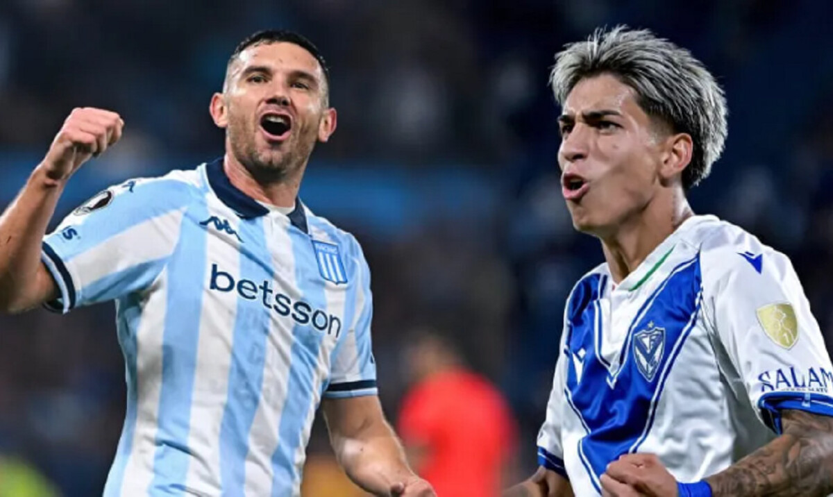 Adrián Martínez (Racing) y Maher Carrizo (Vélez)