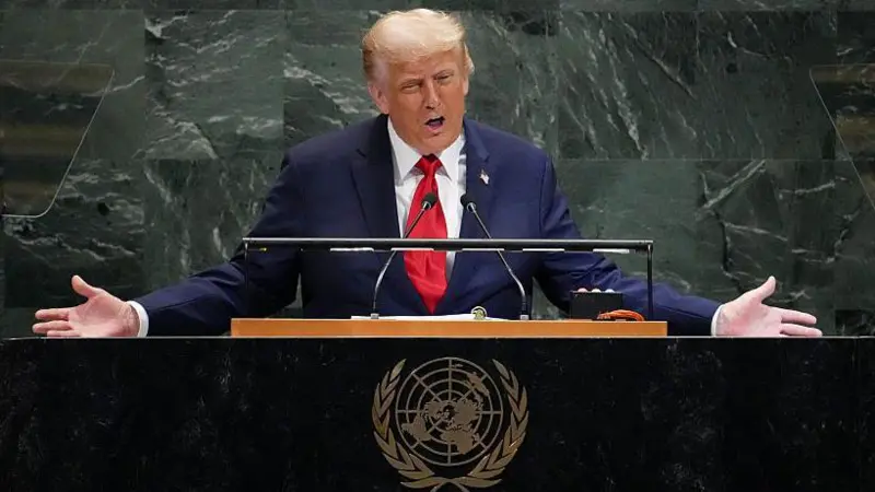 Donald Trump durante su discurso en la Asamblea General de la ONU