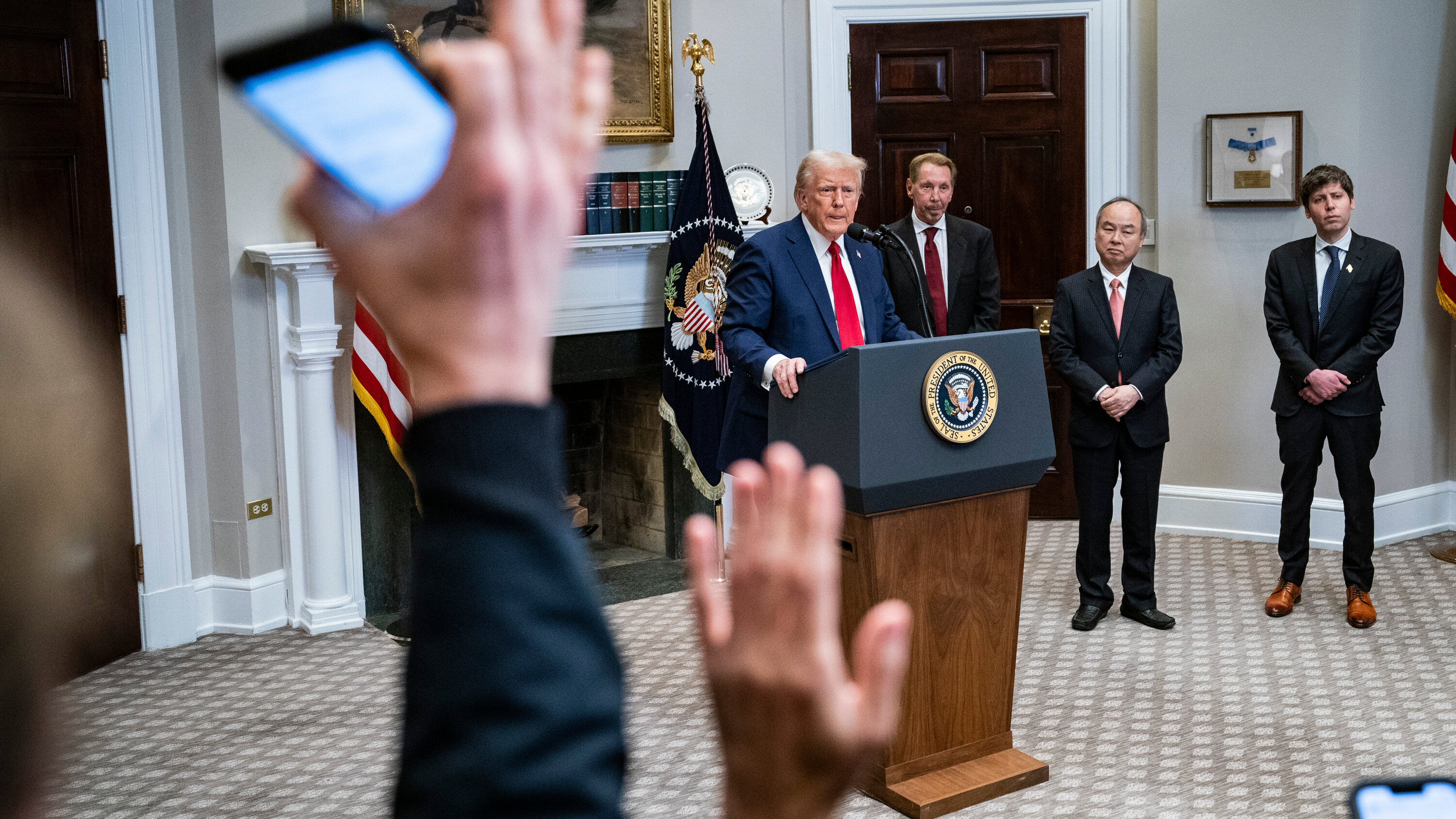 Donald Trump en conferencia de prensa en la Casa Blanca