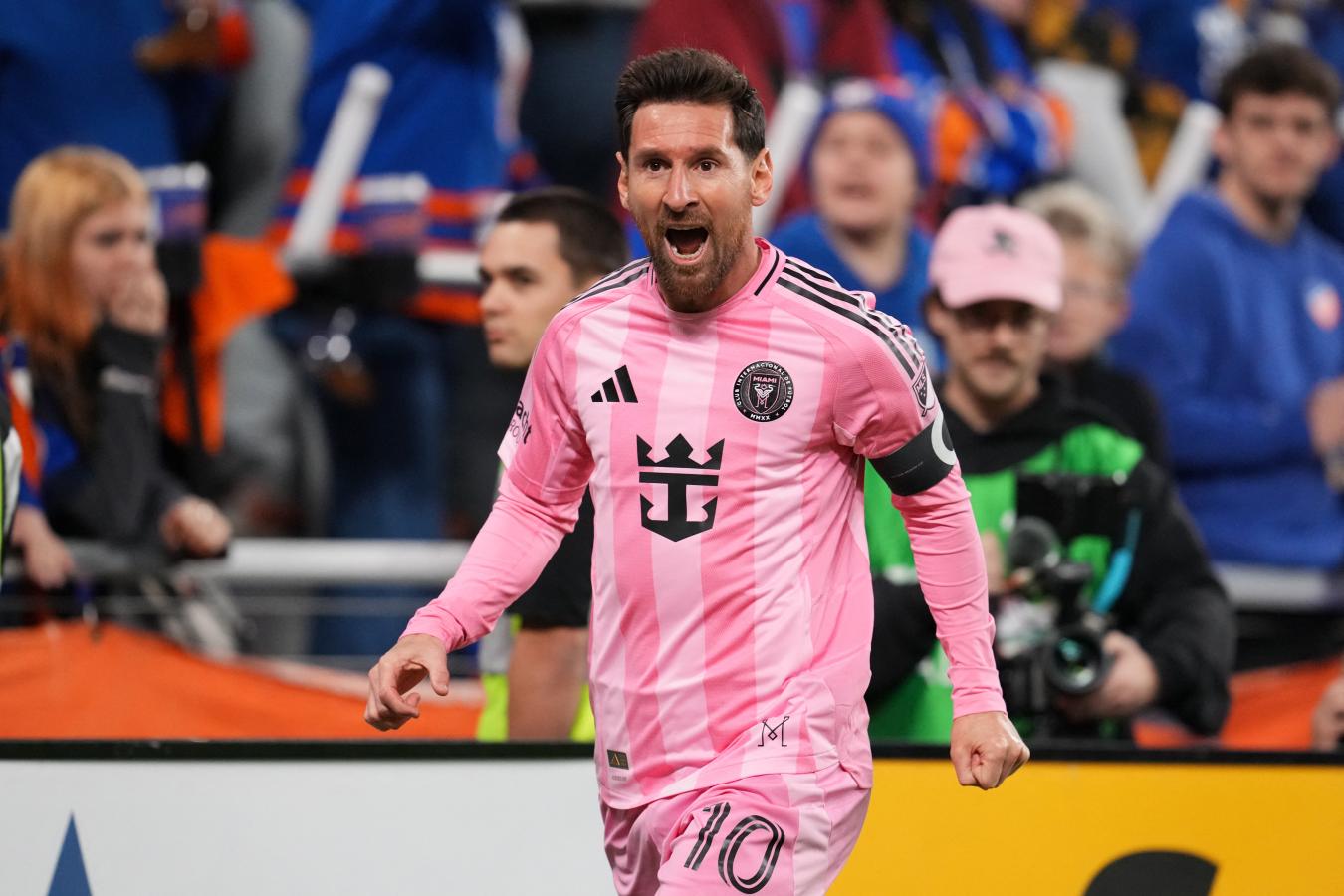 Lionel Messi celebrando su gol ante Cincinnati.