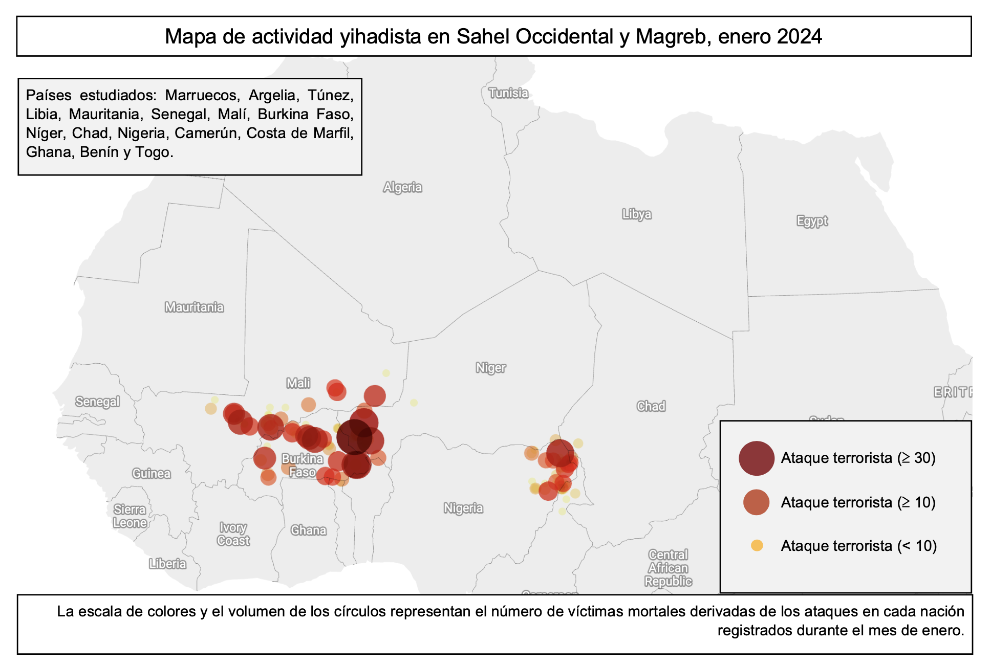 Mapa del noreste de Nigeria y la región del lago Chad